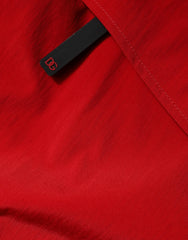 Dolce & Gabbana Red Nylon Hooded Men Full Zip Parka Jacket Dolce & Gabbana Retail Flare