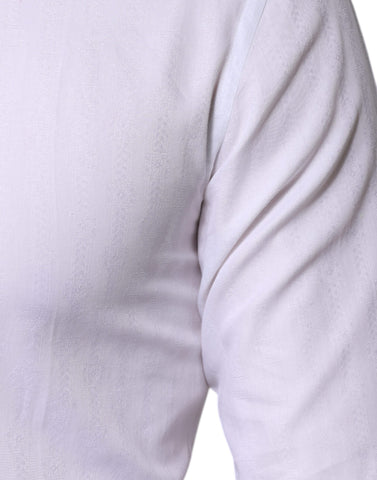Dolce & Gabbana White Cotton Formal Men GOLD Dress Shirt Dolce & Gabbana Retail Flare