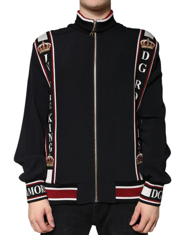 Dolce & Gabbana Black DG King Full Zip Sweatshirt Sweater Dolce & Gabbana Retail Flare