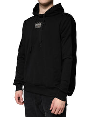 Dolce & Gabbana Black Crown Cotton Hooded Sweatshirt Sweater Dolce & Gabbana Retail Flare