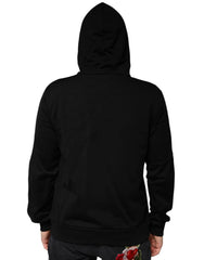 Dolce & Gabbana Black Crown Cotton Hooded Sweatshirt Sweater Dolce & Gabbana Retail Flare