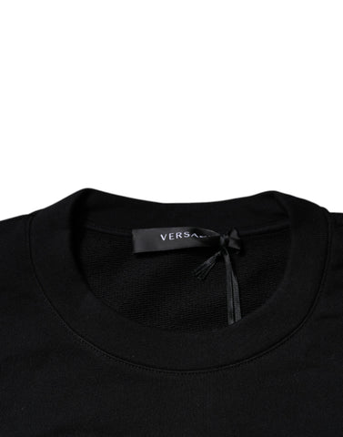 Versace Black Medusa Embroidery Crew Neck Pullover Sweater Versace Retail Flare