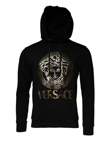 Versace Black Medusa Cotton Hoodie Pullover Sweatshirt Sweater Versace Retail Flare