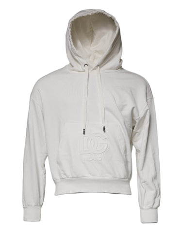 Dolce & Gabbana White Logo Hooded Pullover Men Sweatshirt Sweater Dolce & Gabbana Retail Flare