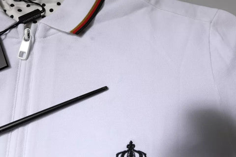 Dolce & Gabbana White Crown Men Full Zip Sweatshirt Sweater Dolce & Gabbana Retail Flare
