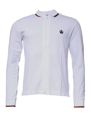 Dolce & Gabbana White Crown Men Full Zip Sweatshirt Sweater Dolce & Gabbana Retail Flare