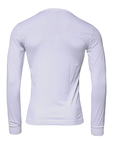 Dolce & Gabbana White Crown Crew Neck Cotton Pullover Sweater Dolce & Gabbana Retail Flare