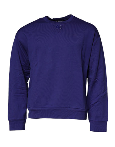 Dolce & Gabbana Blue Cotton Crew Neck Men Pullover Sweater Dolce & Gabbana Retail Flare