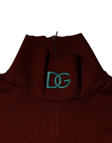 Dolce & Gabbana Red Cotton Turtleneck Men Pullover Sweater Dolce & Gabbana Retail Flare