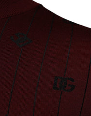 Dolce & Gabbana Maroon Monogram Turtleneck Pullover Sweater Dolce & Gabbana Retail Flare