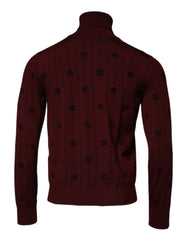 Dolce & Gabbana Maroon Monogram Turtleneck Pullover Sweater Dolce & Gabbana Retail Flare