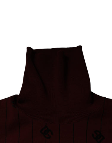 Dolce & Gabbana Maroon Monogram Turtleneck Pullover Sweater Dolce & Gabbana Retail Flare