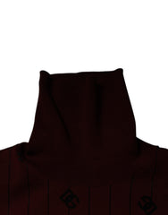 Dolce & Gabbana Maroon Monogram Turtleneck Pullover Sweater Dolce & Gabbana Retail Flare