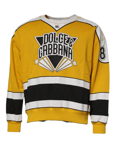 Dolce & Gabbana Yellow Logo Jersey Crewneck Pullover Sweater Dolce & Gabbana Retail Flare