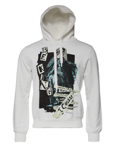 Dolce & Gabbana White Caesar Cotton Hooded Pullover Sweater Dolce & Gabbana Retail Flare