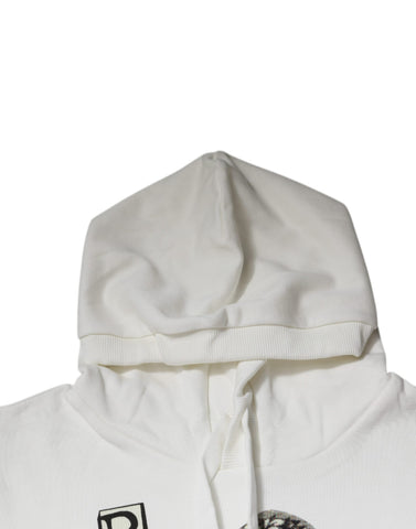 Dolce & Gabbana White Caesar Cotton Hooded Pullover Sweater Dolce & Gabbana Retail Flare