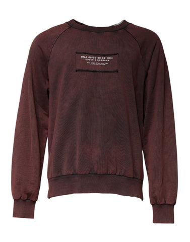 Dolce & Gabbana Brown Logo Cotton Crew Neck Pullover Sweater Dolce & Gabbana Retail Flare