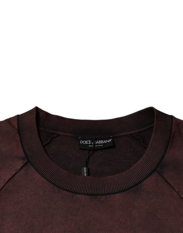 Dolce & Gabbana Brown Logo Cotton Crew Neck Pullover Sweater Dolce & Gabbana Retail Flare