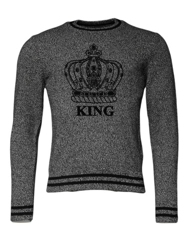 Dolce & Gabbana Gray Crown King Cashmere Pullover Sweater Dolce & Gabbana Retail Flare