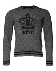 Dolce & Gabbana Gray Crown King Cashmere Pullover Sweater Dolce & Gabbana Retail Flare