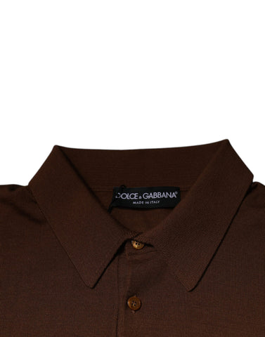 Dolce & Gabbana Brown Cashmere Buttoned Men Pullover Sweater Dolce & Gabbana Retail Flare
