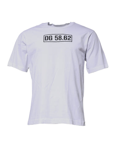 Dolce & Gabbana White DG Logo Cotton Crew Neck T-shirt Dolce & Gabbana Retail Flare