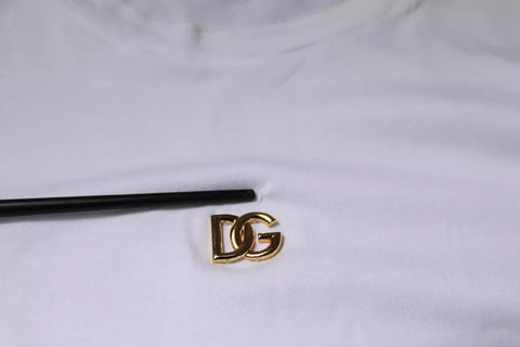 Dolce & Gabbana White DG Logo Crew Neck Short Sleeve T-shirt Dolce & Gabbana Retail Flare