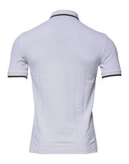 Dolce & Gabbana White Cotton Crown Collared Polo T-shirt Dolce & Gabbana Retail Flare