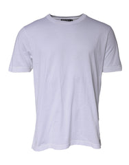 Dolce & Gabbana White Cotton Crew Neck Short Sleeves T-shirt Dolce & Gabbana Retail Flare