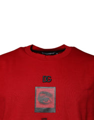 Dolce & Gabbana Red DG Eye Cotton Crew Neck T-shirt Dolce & Gabbana Retail Flare