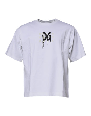 Dolce & Gabbana White DG Logo Cotton Crew Neck T-shirt Dolce & Gabbana Retail Flare