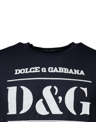 Dolce & Gabbana Blue D&G King Of Love Cotton Crew Neck T-shirt Dolce & Gabbana Retail Flare