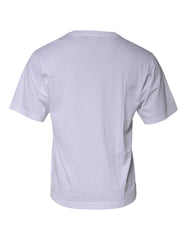 Dolce & Gabbana White Graphic Print Cotton Crew Neck T-shirt Dolce & Gabbana Retail Flare