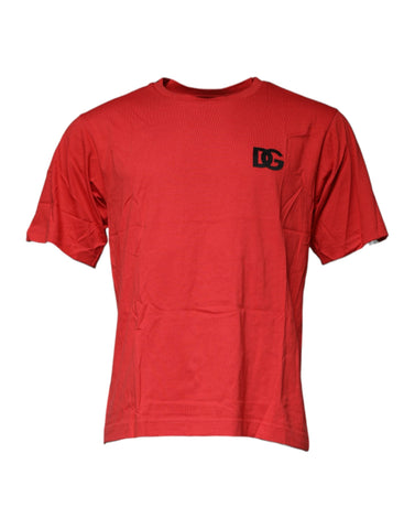 Dolce & Gabbana Red DG Logo Cotton Crew Neck T-shirt Dolce & Gabbana Retail Flare