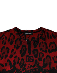Dolce & Gabbana Red Leopard Print Cotton Sleeveless T-shirt Dolce & Gabbana Retail Flare