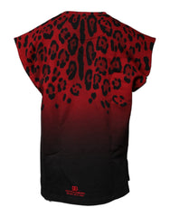 Dolce & Gabbana Red Leopard Print Cotton Sleeveless T-shirt Dolce & Gabbana Retail Flare