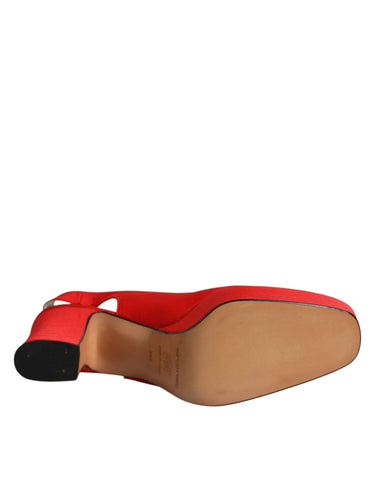 Dolce & Gabbana Red Platform Slingback Heels Sandals Shoes Dolce & Gabbana Retail Flare