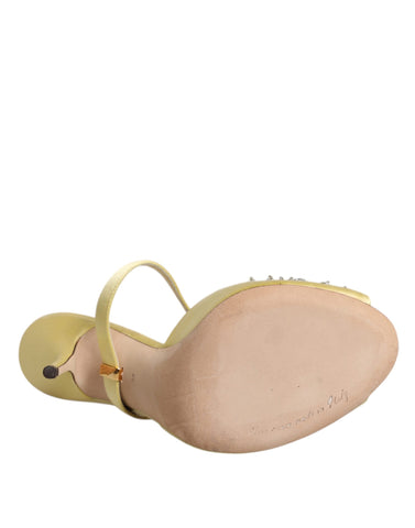 Dolce & Gabbana Yellow Crystal Slides KEIRA Sandals Shoes Dolce & Gabbana Retail Flare