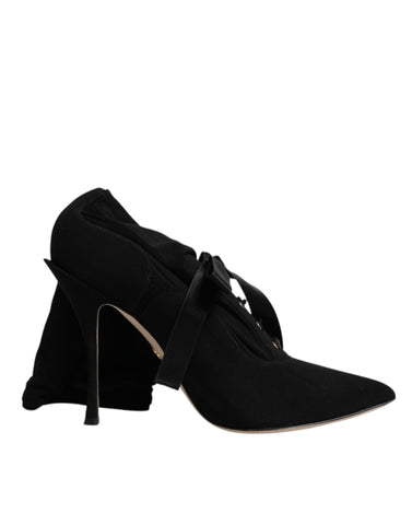 Dolce & Gabbana Black Stiletto Heels Mid Calf Boots Shoes Dolce & Gabbana Retail Flare