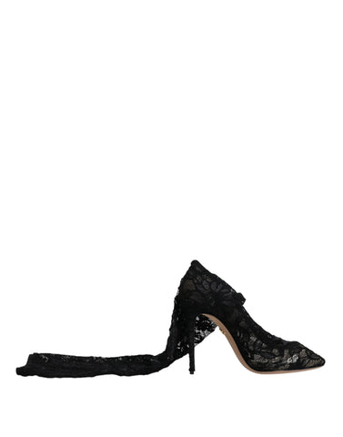 Dolce & Gabbana Black Stretch Socks Taormina Lace Boots Shoes Dolce & Gabbana Retail Flare