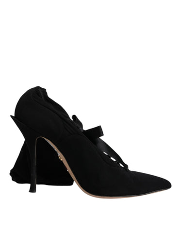 Dolce & Gabbana Black Stiletto Heels Mid Calf Boots Shoes Dolce & Gabbana Retail Flare