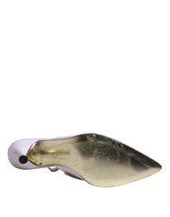 Dolce & Gabbana White Strass Crystal Slingbacks Pumps Shoes Dolce & Gabbana Retail Flare