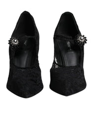 Dolce & Gabbana Black Lace Crystals Mary Jane Pumps Shoes Dolce & Gabbana Retail Flare