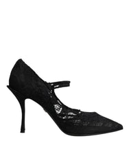 Dolce & Gabbana Black Lace Crystals Mary Jane Pumps Shoes Dolce & Gabbana Retail Flare