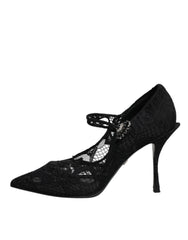 Dolce & Gabbana Black Lace Crystals Mary Jane Pumps Shoes Dolce & Gabbana Retail Flare