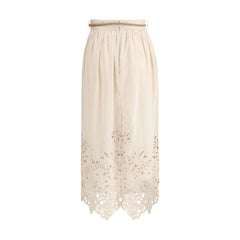 Zimmermann Wylie Embroidered Midi Skirt Zimmermann Retail Flare