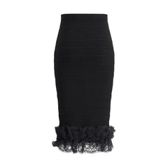 Self-Portrait Lace detail Midi Skirt Self-Portrait Retail Flare