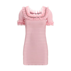 Self-Portrait Ruffle Knit Mini Dres Self-Portrait Retail Flare