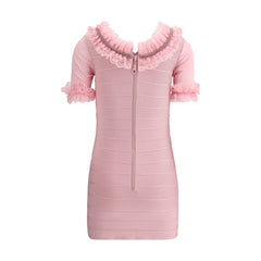 Self-Portrait Ruffle Knit Mini Dres Self-Portrait Retail Flare