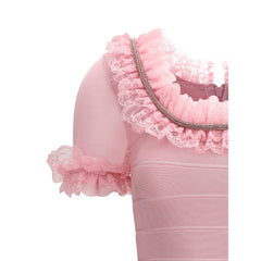 Self-Portrait Ruffle Knit Mini Dres Self-Portrait Retail Flare